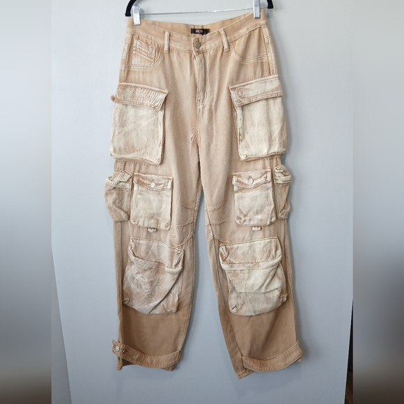 Mica's Denim - Mica's women's Large khaki ombre cargo jeans NWT